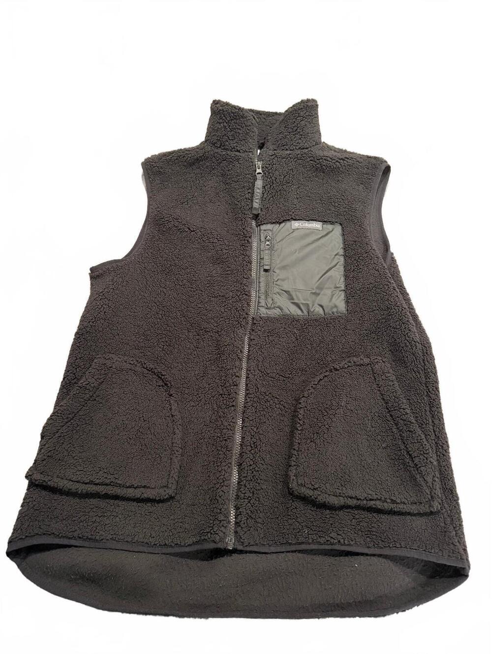Columbia Women's black sherpa fleece vest large
